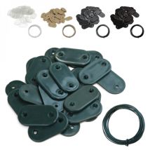 Lot de 10 kits de fixation pour brise vue, canisse anti-UV - Vert Linxor