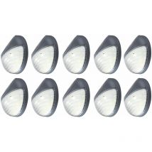 Ensemble de 10 lumières de clôture extérieure solaire de lampe de jardin led IP44 allume rond