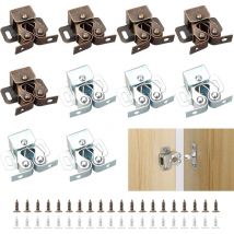 Lot de 10 loquets à double bille pour porte d'armoire avec 40 vis pour placards, meubles