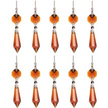 Lot de 10 lustres en cristal en forme de larme, pendentifs transparents, perles, guirlandes suspendues, rideaux de perles, idéal pour mariage,