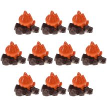 Feiyue - Lot de 10 mini-feux de camp en résine, décorations de micro-scènes