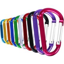 Lot de 10 Mousqueton Alliage D'aluminium Mousqueton d Crochet Clip Porte-clés Multicoulor Mousqueton Couleur aléatoire