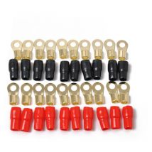 Lot de 10 paires de connecteurs de fils thermorétractables en cuivre plaqué or de calibre 4, connecteurs de bornes de fils électriques isolés, bornes