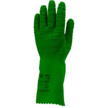 Satz Mit 10 Paar Arbeitshandschuhen Eurostrong 3815 Latex Crepe Grün 32cm Größe 10