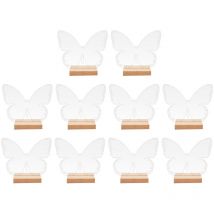 Lot de 10 panneaux de table en forme de papillon pour décoration de mariage, fiançailles, en acrylique