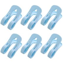 Feiyue - Lot de 10 pinces à linge coupe-vent en plastique antidérapantes pour couettes, vêtements, pinces à linge, bleu ciel