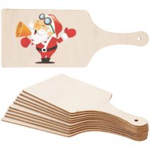 Lot de 10 planches à découper en bois brut avec poignée