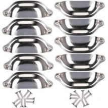 Lot de 10 Poignée Bouton de Porte 98mm Décoration pour Meuble Tiroir - Argent
