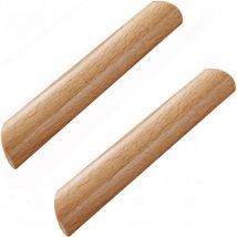 Lot de 10 Poignées de Placard en Bois en Forme d'Éventail - Entraxe de 160mm avec Vis