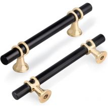 Jn.songs - Lot de 10 Poignées Porte Poignée de Meuble Alliage de Zinc Bouton Tiroir Pour Cuisine Salle de Bain Chambre - 120MM Nior