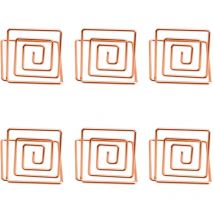 Lot de 10 porte-mémo carrés en métal pour décoration de table de mariage (or rose)