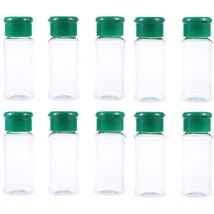 Lot de 10 pots à condiments verts avec couvercles - Poivre Sel Sucre