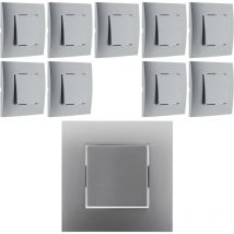 Simplea - Lot de 10 poussoirs montés module large Silver