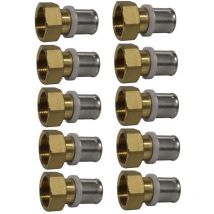 Blansol - Lot de 10 raccords multicouche à sertir femelle écrou libre (20/27) 3/4 - Ø20x2,0-MULTIPEX