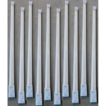 Protec - Lot de 10 reglettes fluo 1x58W blanche 1500mm avec tube naturel 4000K et ballast 230V intérieur IP20 LLAGON158
