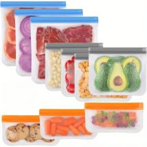 Readcly - Lot de 10 sacs de congélation à fermeture éclair - 3 tailles -Accessoire de rangement pour cuisine- Sachets zippés - Pour légumes, fruits,