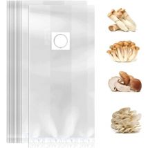 Paryou - Lot de 10 sacs de culture de champignons 32 x 50 cm, sacs de culture durables avec filtre, résistants à la déchirure et solides, pour