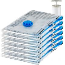 Tonchean - Lot de 10 sacs de rangement sous vide Jumbo (80 x 100 cm), sacs de rangement sous vide à fermeture éclair avec valve hermétique et pompe
