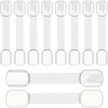 Lot de 10 Sécurité enfant pour armoire bébé - Sécurité enfant - Auto-adhésif pour serrure d'armoire sans perçage avec colle