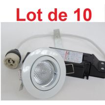 Thorn - Lot De 10 Spot Iodure 35w Orientable Blanc Ø 82mm Lampe Cmh 4000k 2200lm Gx10 Variable Ballast Elec 230v Ip20 96262292