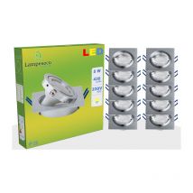 Lampesecoenergie - Lot de 10 Spot led encastrable orientable carré 5w eq. 50w, blanc neutre
