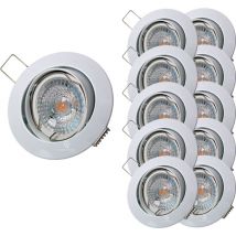 Lampesecoenergie - Lot de 10 Spot led ronde blanc orientable 38° blanc chaud