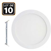 Europalamp - 10 Spot Encastrable led 6W Rond Extra-Plat Blanc Chaud 3000K