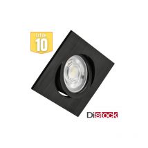 Braytron - Lot de 10 Spots led encastrables 3en1 carré noir 7W IP20
