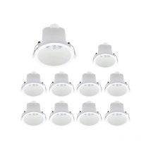 Aluson - Lot de 10 Spots led Encastrables D68 6W IP44 Rond Blanc V1 - 40 ° - Blanc neutre - 4000K