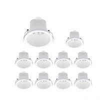 Lot de 10 Spots led Encastrables D90 9W IP44 Rond Blanc V1 - 40 ° - Blanc neutre - 4000K