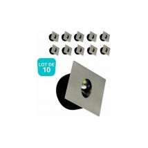 Horoz Electric - Lot de 10 Spots led muraux carré mat chrome 3W 4000K