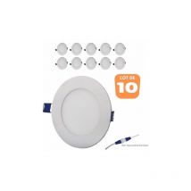 Lot de 10 spots led ronds extra plats 18W 3000K