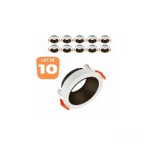 Braytron - Lot De 10 Supports De Spots Beta R1 Rond Blanc/noir Mr16 Gu10/gu5.3