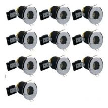 Optonica - Lot de 10 Supports RT2012 étanche IP65 bbc fixe aluminium Chrome ф73mm