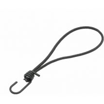 Lot de 10 tendeurs sandows élastiques avec 1 crochet et boucle - 26 cm - Noir Linxor