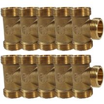 Arcanaute - Lot de 10 Tés Laiton Mâle 3/4 (20/27)