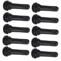Lot de 10 tiges de valve de pneu à pression de roue TR414 avec capuchon anti-poussière sans noyau de valve