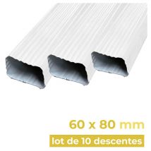 Aluhome - Lot de 10 tuyaux de descente 3m en alu 60x80mm - B3