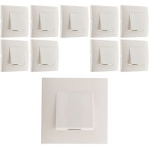 Simplea - Lot de 10 Va et vient montés module large Blanc