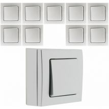 Zenitech - Lot de 10 Va & Vient 10A saillie borne auto Bel'Vue - Chrome - Bel'Vue