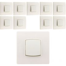 Diwone - Lot de 10 Va & Vient borne-auto vis+griffes Blanc