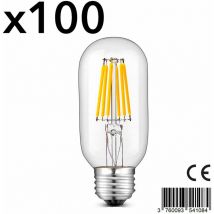 Lumisky - Lot de 100 ampoules filaments led sedna Transparent Verre E27 6W