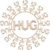 Feiyue - Lot de 100 bocaux en bois pour câlins, cadeaux pour câlins, découpes en bois, pièces de lettres, découpes en vrac