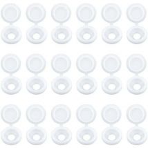 Lot de 100 Capuchons Blanc de Vis à Charnière Bouchons à Vis en Plastique pour Meubles Placards Étagères