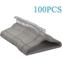 Skecten - Lot de 100 Cintres Antidérapants en Velours - Largeur : 44 cm - Fin - Robuste - Résistant - Pivotant à 360° - Pour Manteaux, Chemises et