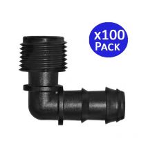 Lot de 100 Coude pour arrosage goutte a goute 16mm x 1/2''