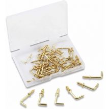 Lot de 100 crochets à vis à angle droit de 1,5 cm, crochets carrés à vis, en forme de l, accessoires de fixation avec boîte de rangement pour la