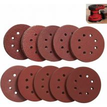 Choyclit Lot De 100 Disque De Ponçage Papier Abrasif 125 Mm, Papier De Verre à Fixation En Nylonpour Ponceuse Excentrique Disques Abrasifs De