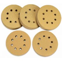 Lot de 100 Disques Abrasifs, 125 mm avec Crochet Et Boucle 60 80 120 150 220 Grains 8 Trous Assortis pour Ponceuse Orbitale Aléatoire
