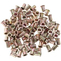 Lot de 100 écrous à rivets en acier inoxydable pour colonne plate, capuchon de traction à cheveux courts, Glassine Fiberglow